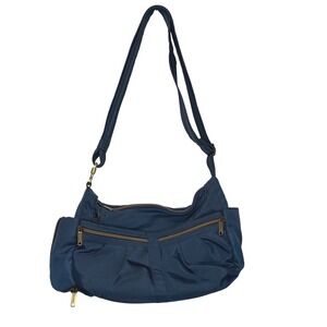 Travelon Crossbody Bag Anti-Theft Navy Blue Nylon Slash Resistant Travel Hobo